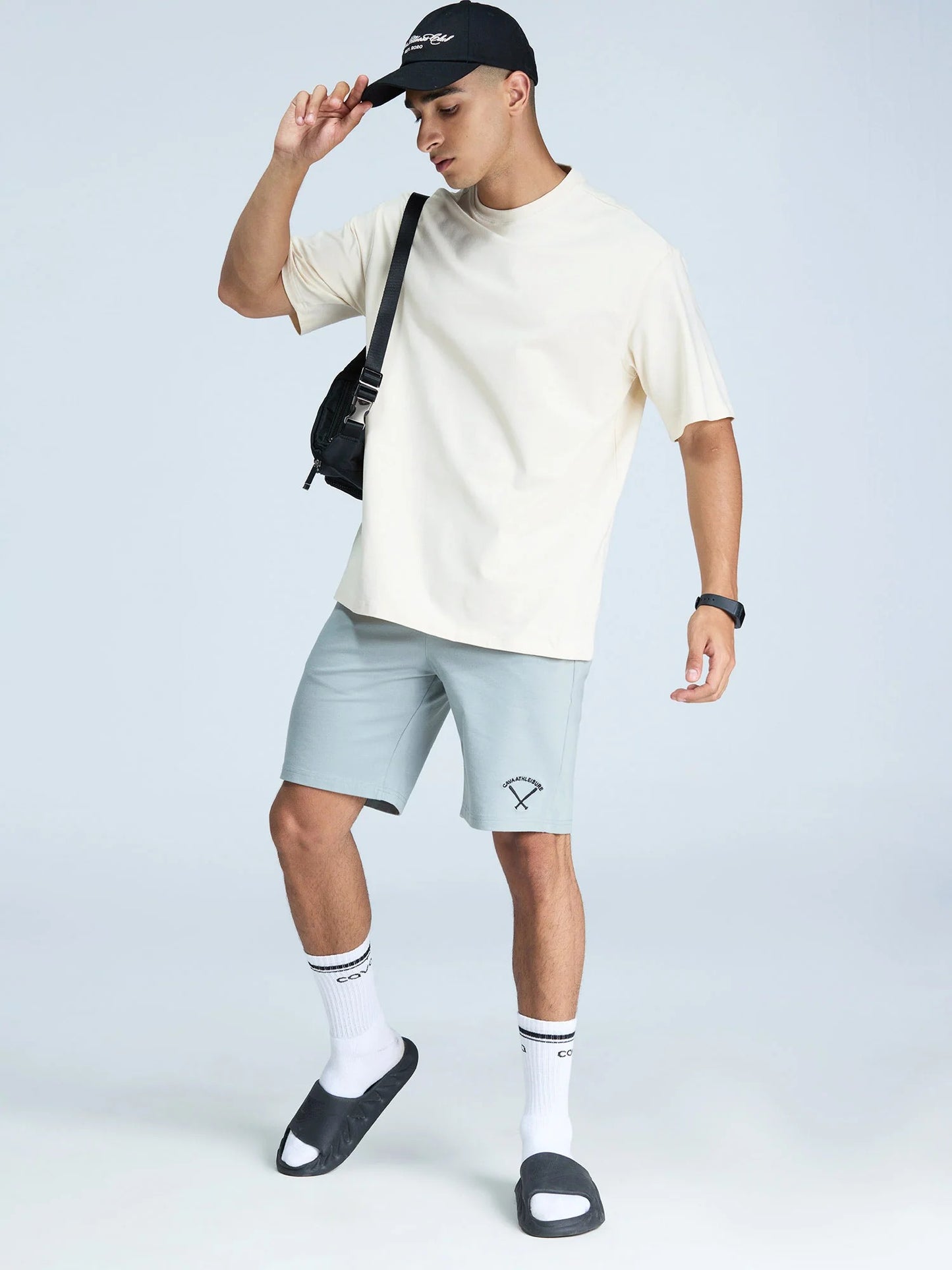 Men's Oversized Fit Crew Neck T-Shirt – Cream White