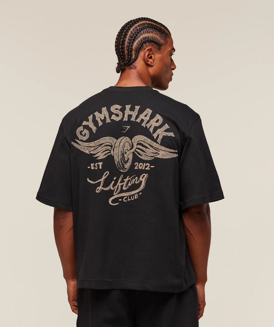 GS Winged Lifting Club Tee – Vintage Black