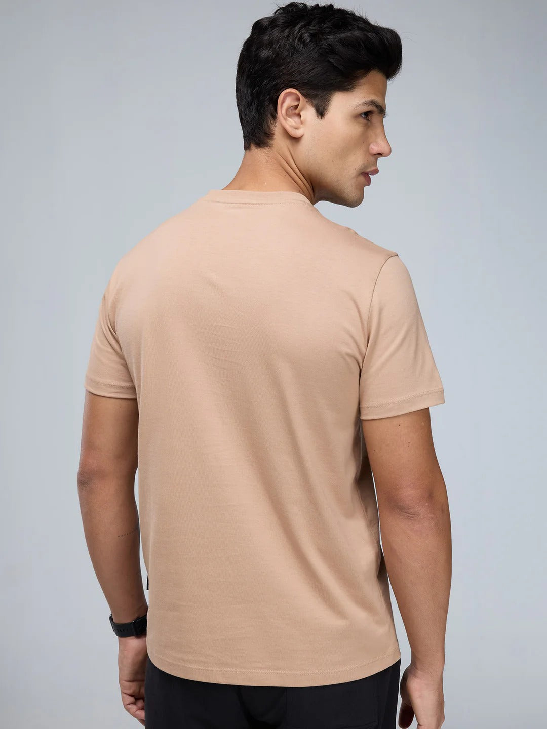 UrbanEase V-Neck Tee – Sand Beige