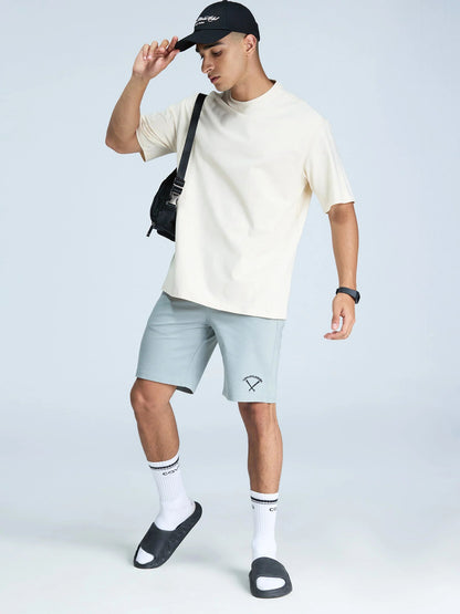 Men's Oversized Fit Crew Neck T-Shirt – Cream White