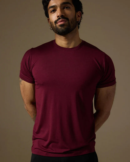 Men’s SculptFit Athletic Tee – Crimson Maroon