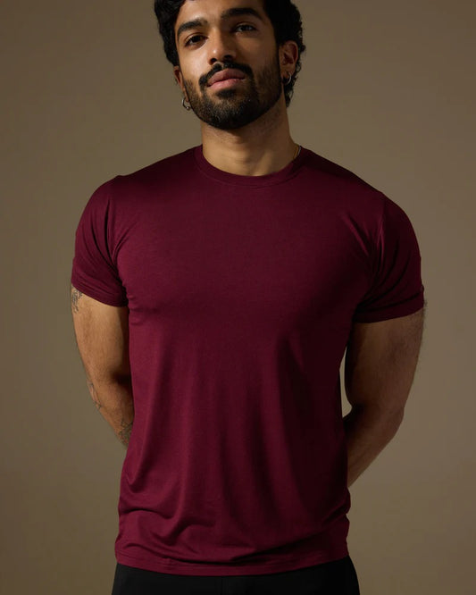 Men’s SculptFit Athletic Tee – Crimson Maroon