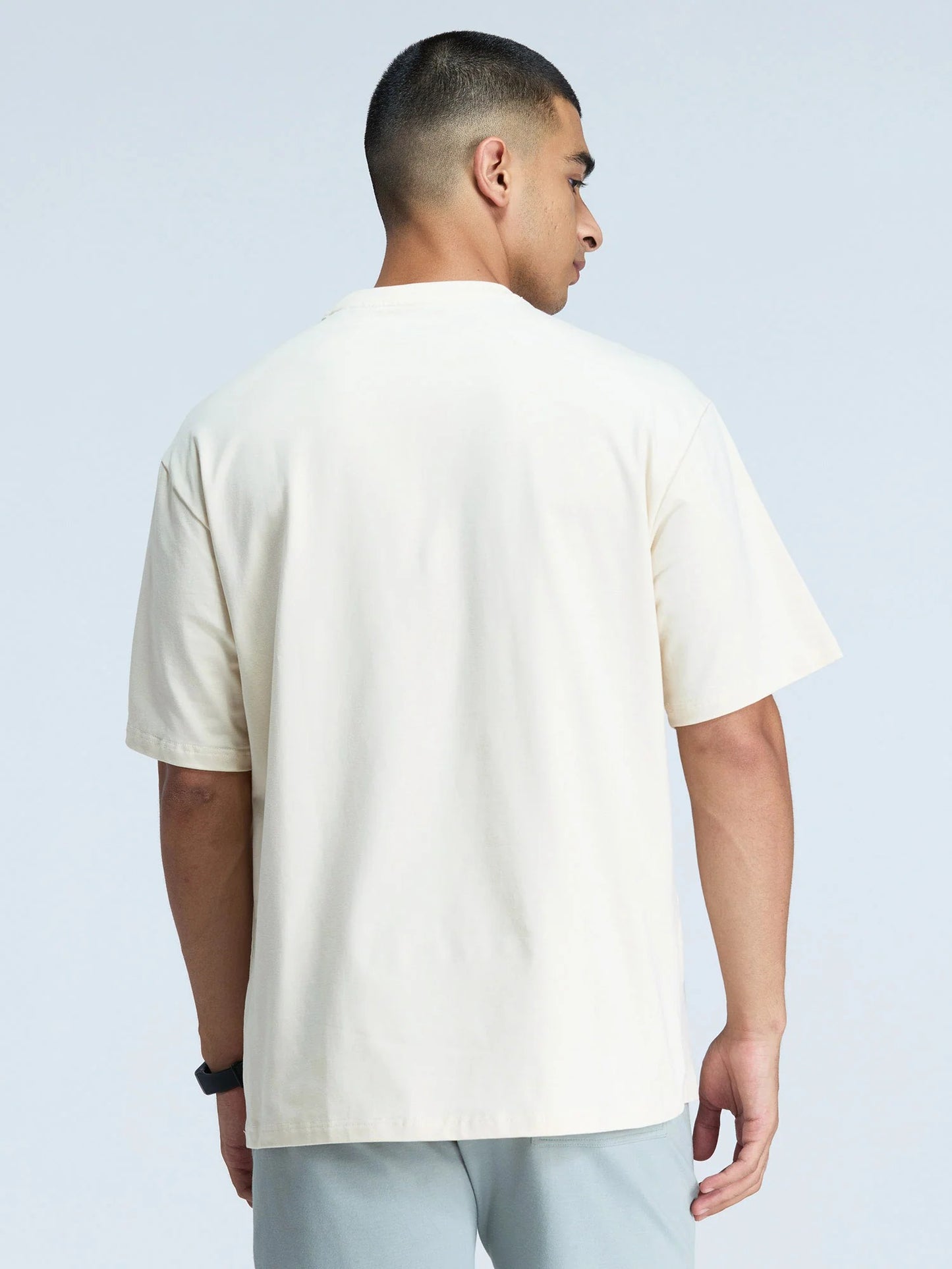 Men's Oversized Fit Crew Neck T-Shirt – Cream White