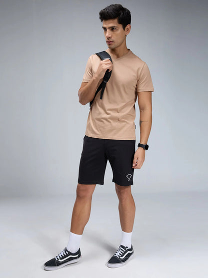 UrbanEase V-Neck Tee – Sand Beige