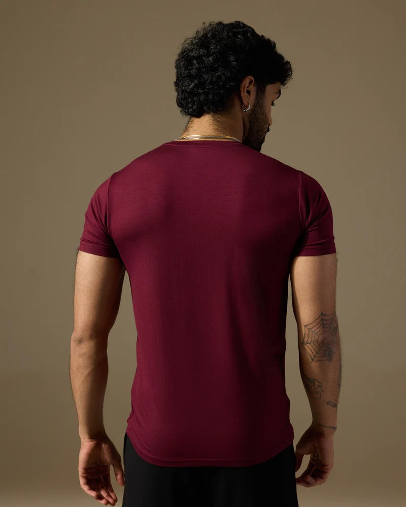 Men’s SculptFit Athletic Tee – Crimson Maroon