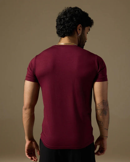 Men’s SculptFit Athletic Tee – Crimson Maroon